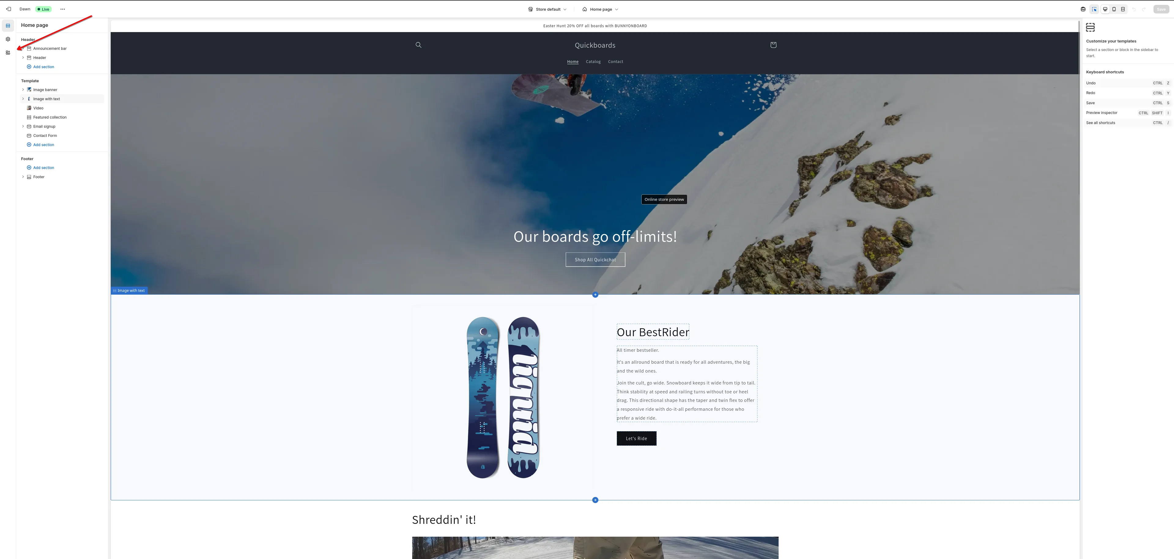 Capture d'écran : Panneau App embeds