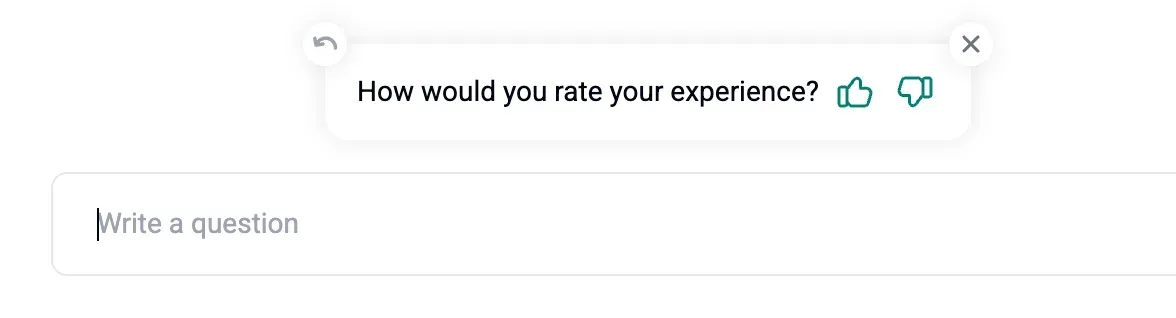 Screenshot of the Rating on widget in Quickchat AI